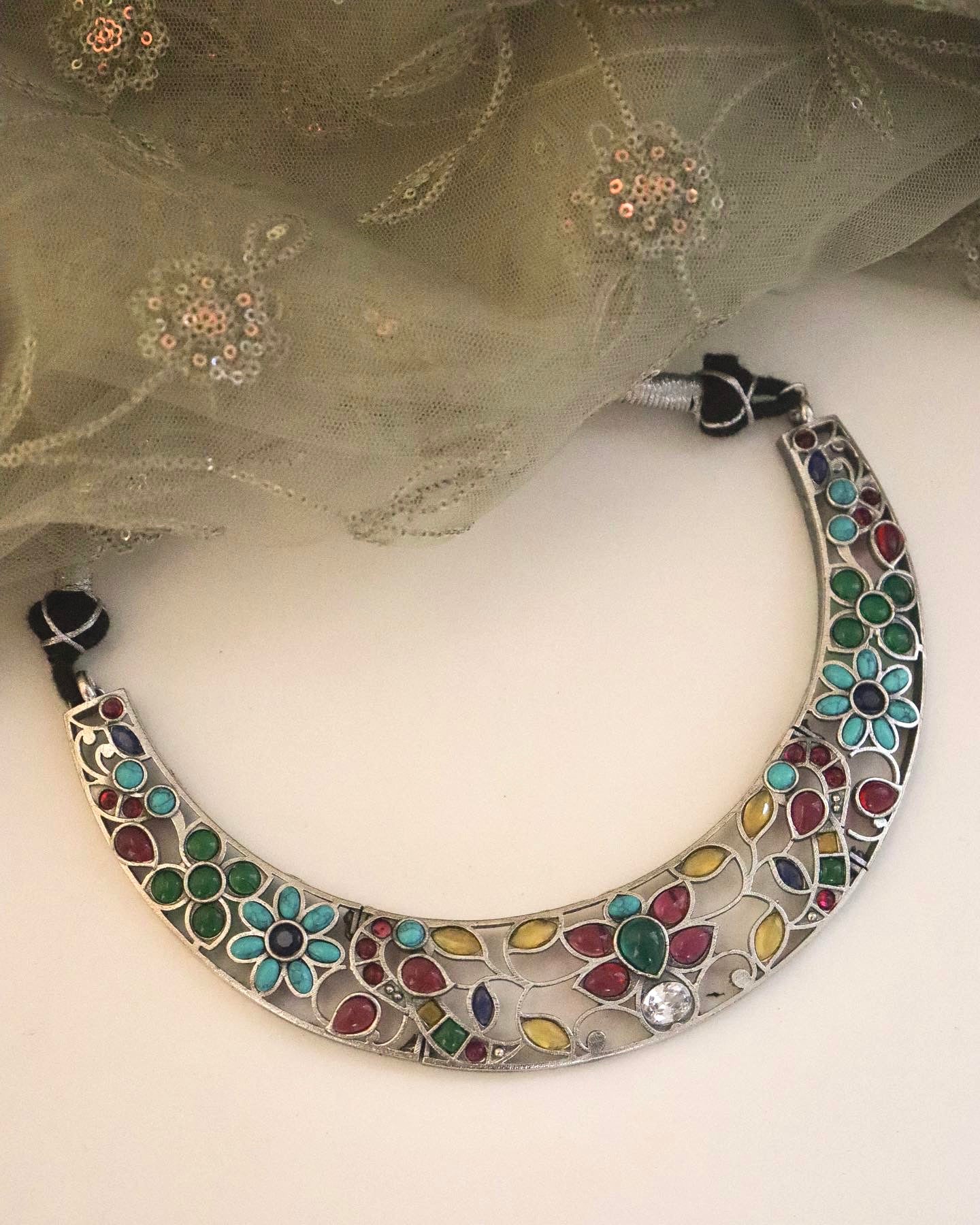 Minal Necklace Set - Multi Color