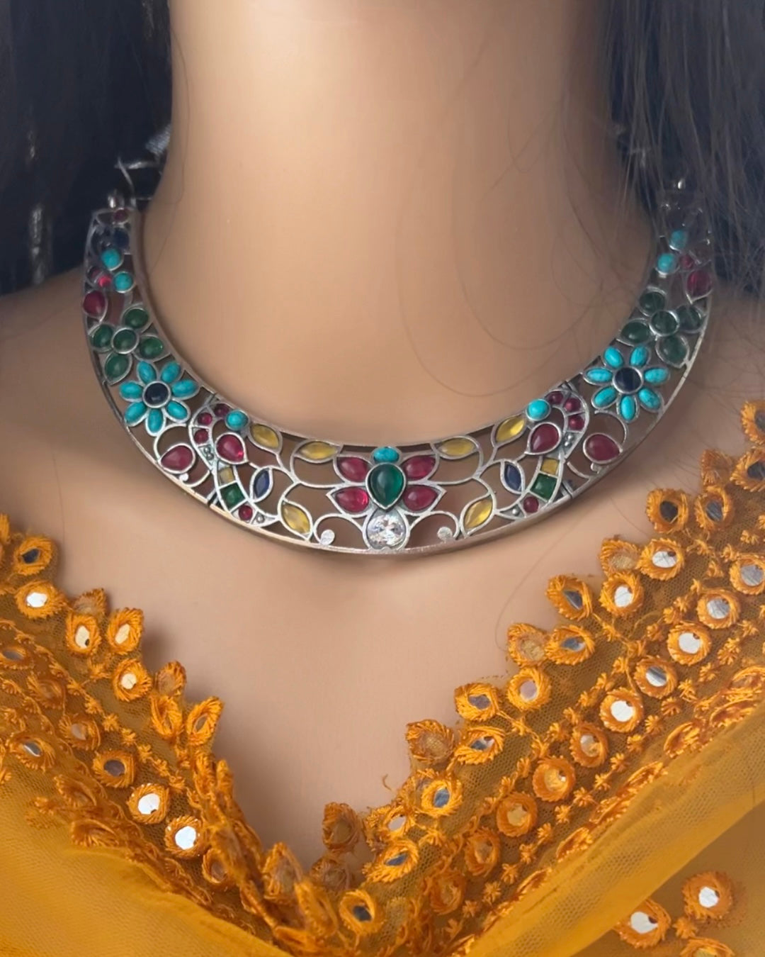 Minal Necklace Set - Multi Color