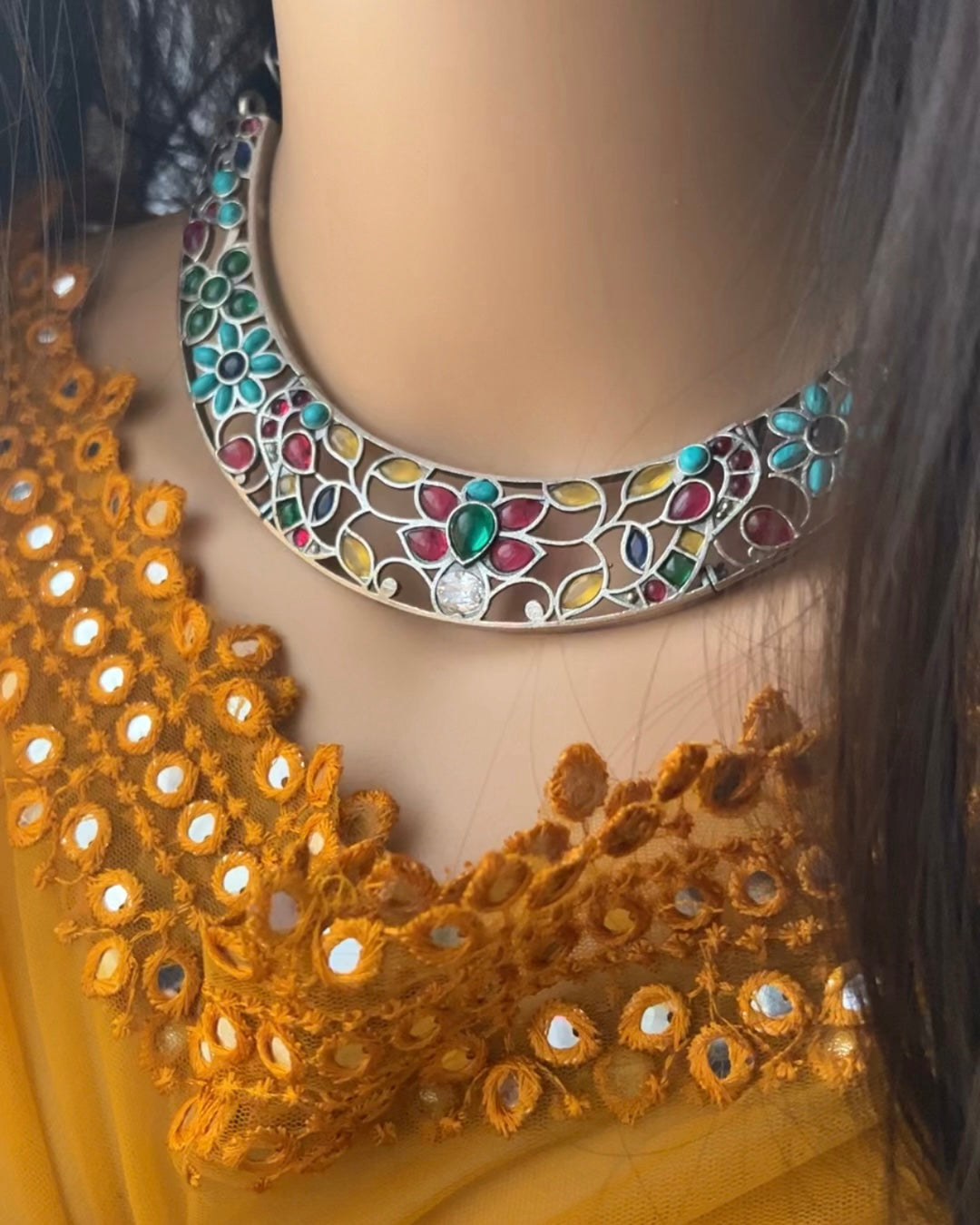 Minal Necklace Set - Multi Color