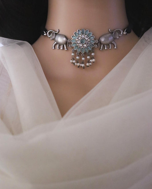 Kusha Choker Set - Mint Green