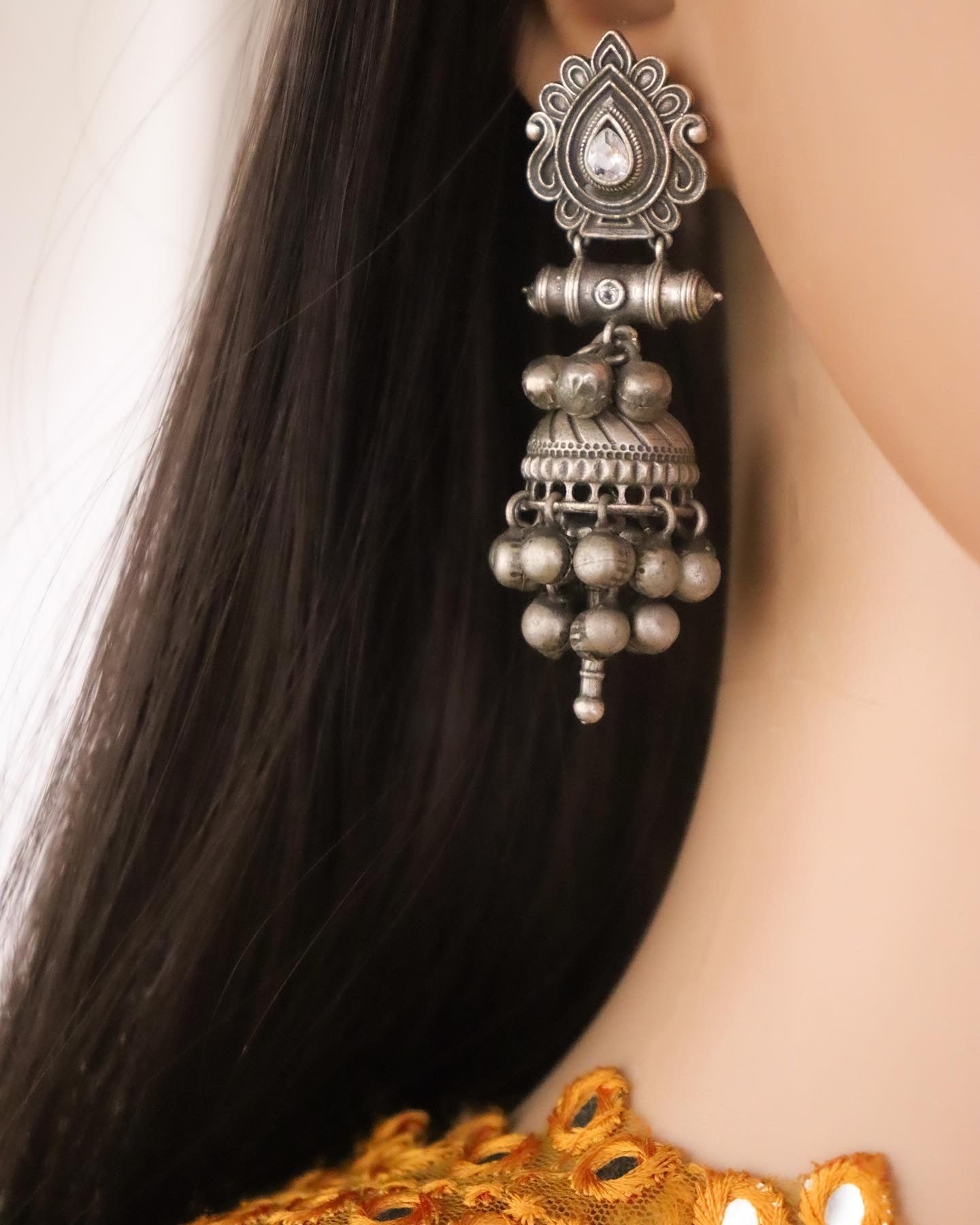 Jaypore deals silver jhumkas